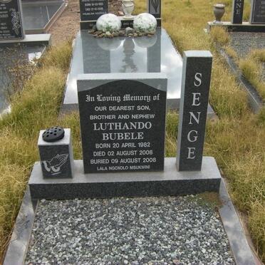 SENGE Luthando Bubele 1982-2008