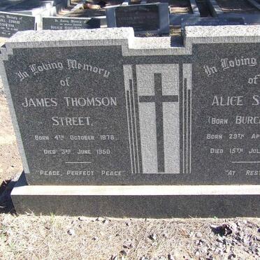 STREET James Thomson 1878-1950 &amp; Alice BURCHNALL 1876-1962
