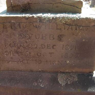 STUBBS Eric William 1891-1892