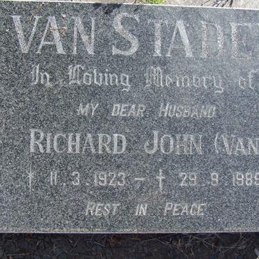 STADEN Richard John, van 1923-1985