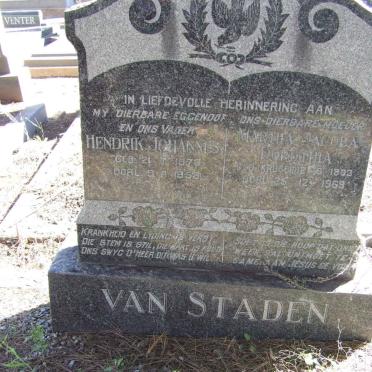 STADEN Hendrik Johannes, van 1873-1958 &amp; Martha Jacoba Dorothia KRUGER 1883-1969