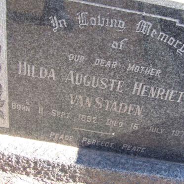 STADEN Paul Garrett, van 1895-1968 &amp; Hilda Auguste Henrietta 1892-1973