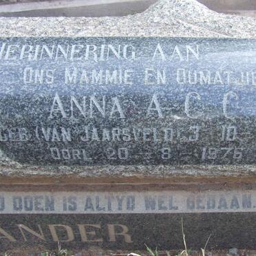 STANDER Anna A.C.C. nee VAN JAARSVELD 1908-1976