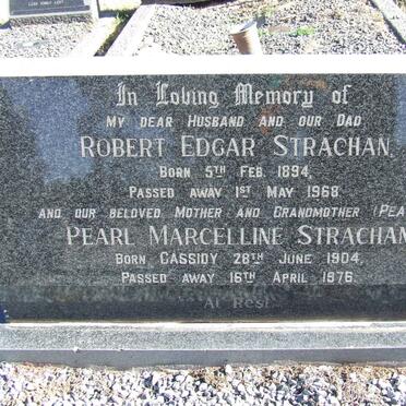 STRACHAN Robert Edgar 1894-1968 &amp; Pearl Marcelline CASSIDY 1904-1976 