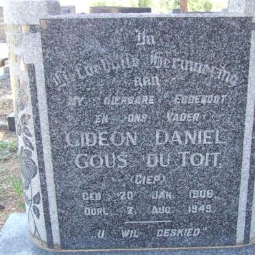 TOIT Gideon Daniel Gous, du 1906-1949