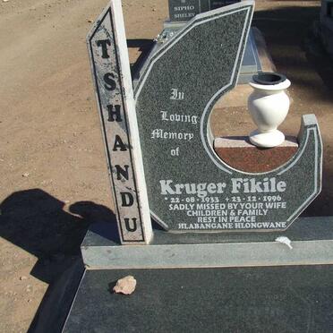 TSHANDU Kruger Fikile 1933-1996
