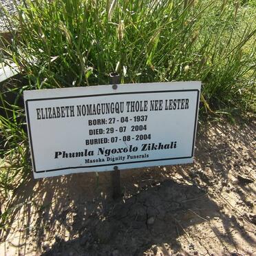 THOLE Elizabeth Nomagungqu nee LESTER 1937-2004