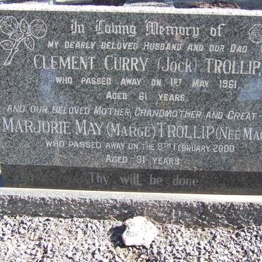 TROLLIP Clement Curry -1961 &amp; Marjorie May MAGILL -2000