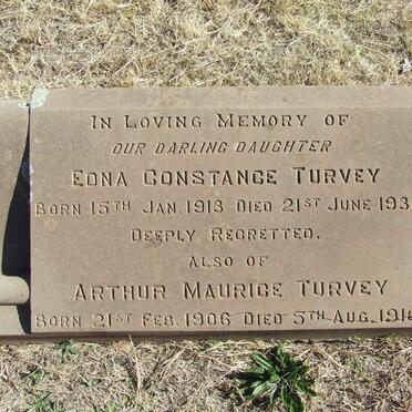 TURVEY Arthur Maurice 1906-1916 :: TURVEY Edna Constance 1913-1938