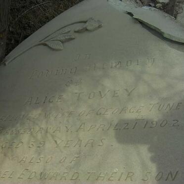 TUNE Alice nee TOVEY  -1902