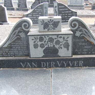 VYVER Christoffel Marais, van der 1893-1957 &amp; Dorothea Maria JOUBERT 1894-1981