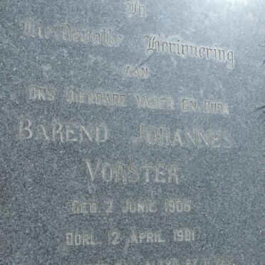 VORSTER Barend Johannes 1906-1981