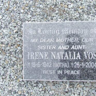VOS Irene Natalia nee BOTHA 1942-2004
