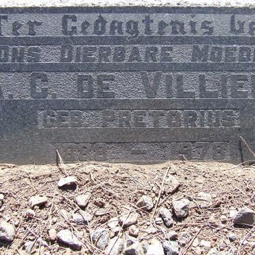 VILLIERS A.C., de nee PRETORIUS 1888-1978