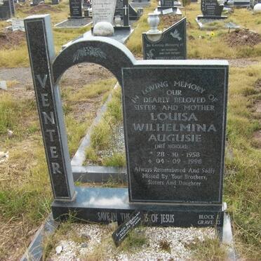VENTER Louisa Wilhelmina Augusie nee NICHOLAS 1958-1998