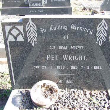 WRIGHT Pet 1898-1969
