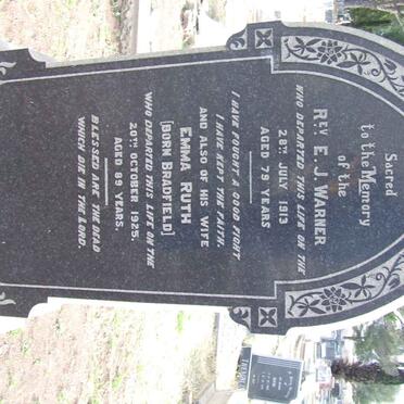 WARNER E.J. -1913 &amp; Emma Ruth BRADFIELD -1925