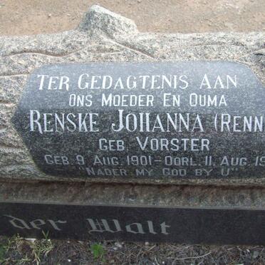WALT Renske Johanna, van der nee VORSTER 1901-1991