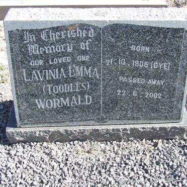 WORMALD Lavinia Emma nee DYE 1905-2002 