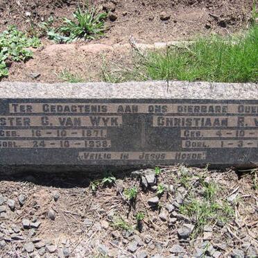 WYK Christiaan R., van 1865-1942 &amp; Hester C. 1871-1938