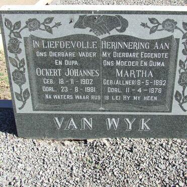 WYK Ockert Johannes, van 1902-1981 &amp; Martha ALLNER 1892-1976