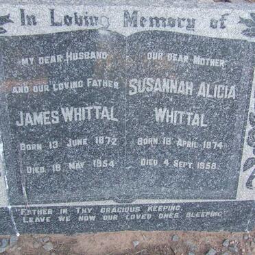 WHITTAL James 1872-1954 &amp; Susannah Alicia 1874-1958