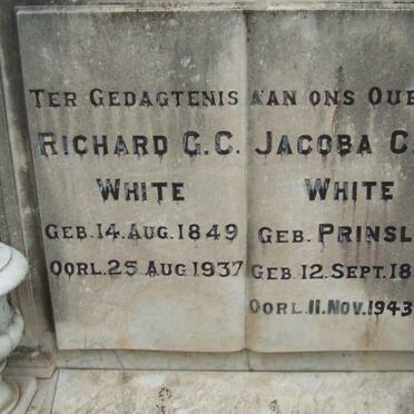 WHITE Richard G.C. 1849-1937 &amp;  Jacoba C.P. PRINSLOO 1854-1943