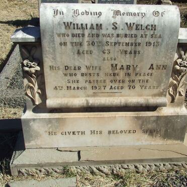 WELCH William S. -1913 &amp; Mary Ann -1927