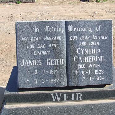 WEIR James Keith 1914-1982 &amp; Cynthia Catherine WYNN 1923-1994
