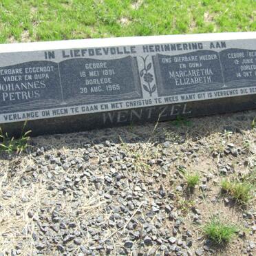 WENTZEL Johannes Petrus 1891-1965 &amp; Margaretha Elizabeth BERNARD 1891-1970