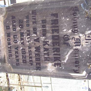 WEBER Friederike nee KATH -1920