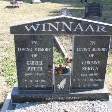 WINNAAR Gabriel Peter 1898-1972 &amp; Caroline Serita SMITH 1919-2004
