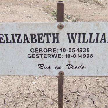 WILLIAMS Elizabeth 1938-1998