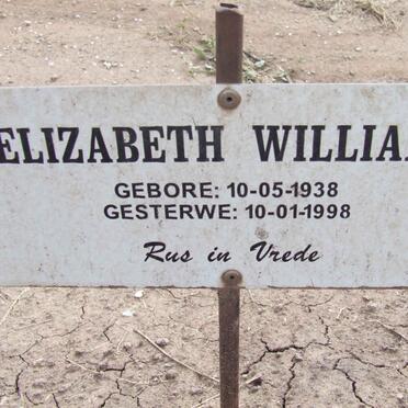 WILLIAMS Elizabeth 1938-1998