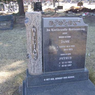 WILLIAMS Petrus 1924-1997 &amp; Jane LOOTS 1932-1975