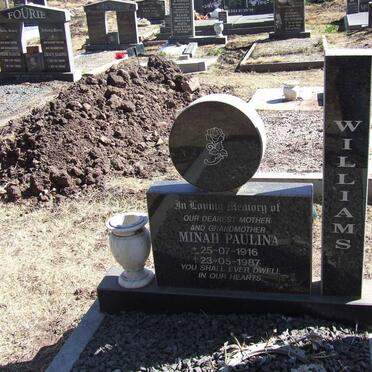 WILLIAMS Minah Paulina 1916-1987