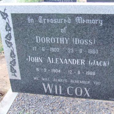 WILCOX John Alexander 1904-1988 &amp; Dorothy 1902-1980