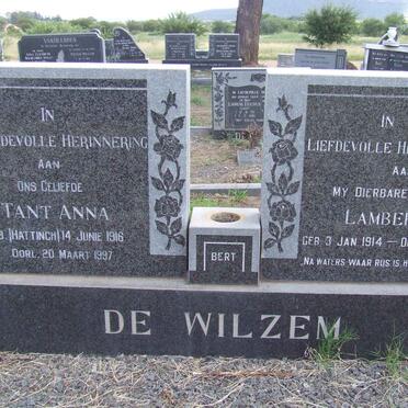 WILZEM Lambertus, de 1914-1972 &amp; Anna HATTINGH 1916-1997