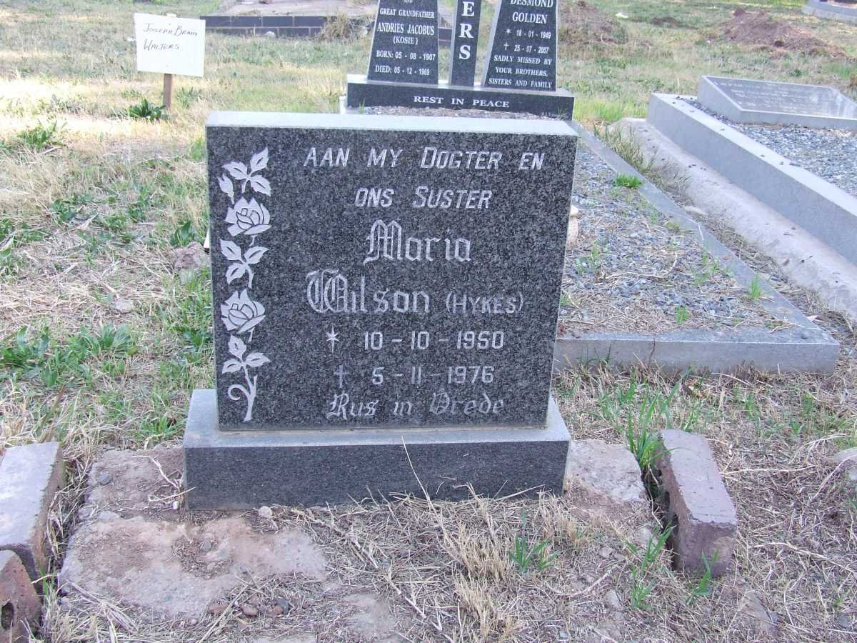 WILSON Maria nee HYKES 1950-1976