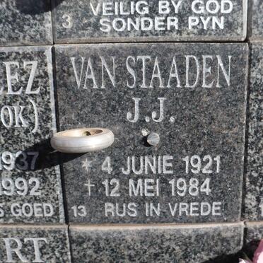 STAADEN J.J., van 1921-1984