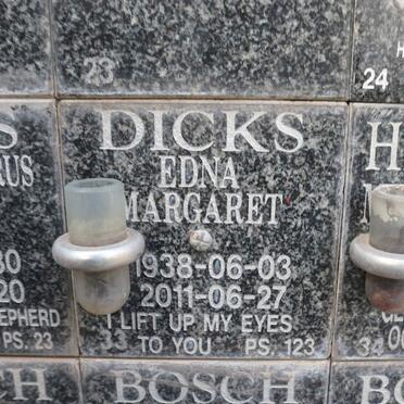DICKS Edna Margaret 1938-2011