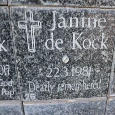 KOCK Janine, de -1981