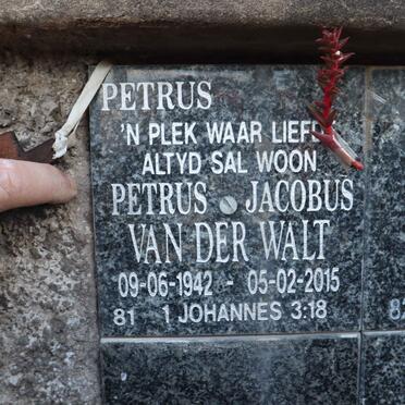 WALT Petrus Jacobus, van der 1942-2015