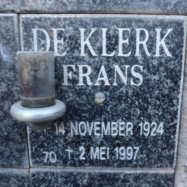 KLERK Frans, de 1924-1997
