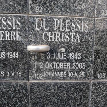 PLESSIS Christa, du 1943-2008