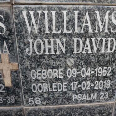 WILLIAMS John David 1952-2019