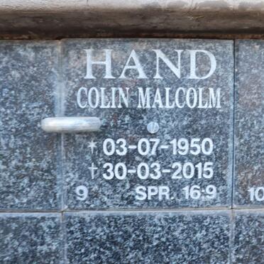 HAND Colin Malcolm 1950-2015