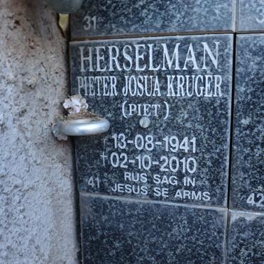 HERSELMAN Pieter Josua Kruger 1941-2010