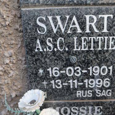SWART A.S.C. Lettie 1901-1996