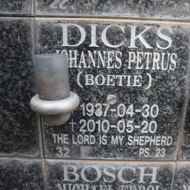 DICKS Johannes Petrus 1937-2010